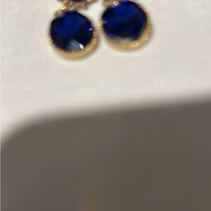 Elegant Blue and Gold Drop Earrings